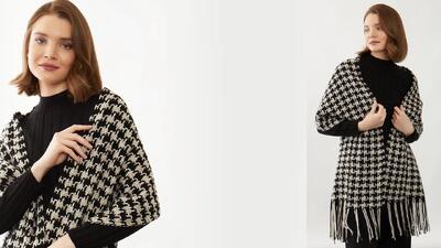 آموزش گام به گام شال قلاب بافی ساده طرح زیبای ترکی