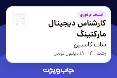 استخدام کارشناس دیجیتال مارکتینگ در سات کاسپین