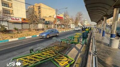 تصاویری از تخریب اموال عمومی تهران توسط اغتشاشگران