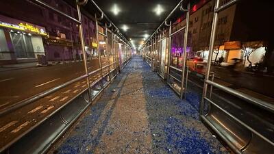 گزارش تصویری/ تصاویری از تخریب اموال عمومی در اغتشاشات تهران